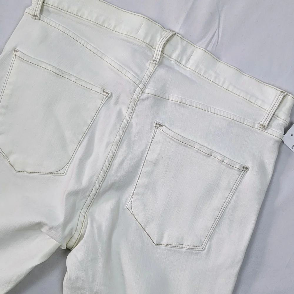 AYR Jean Skinny Stretch Ankle High Rise Distressed Ripped Zip Fly White 31 NWT - Picture 9 of 16